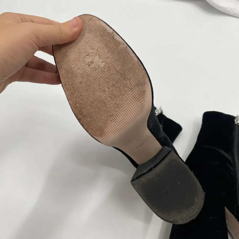 Schutz platform black velvet booties